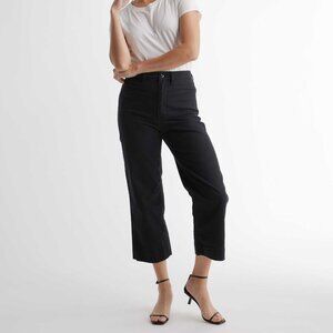 Quince Stretch Cotton Twill Wide-Leg Crop Pant